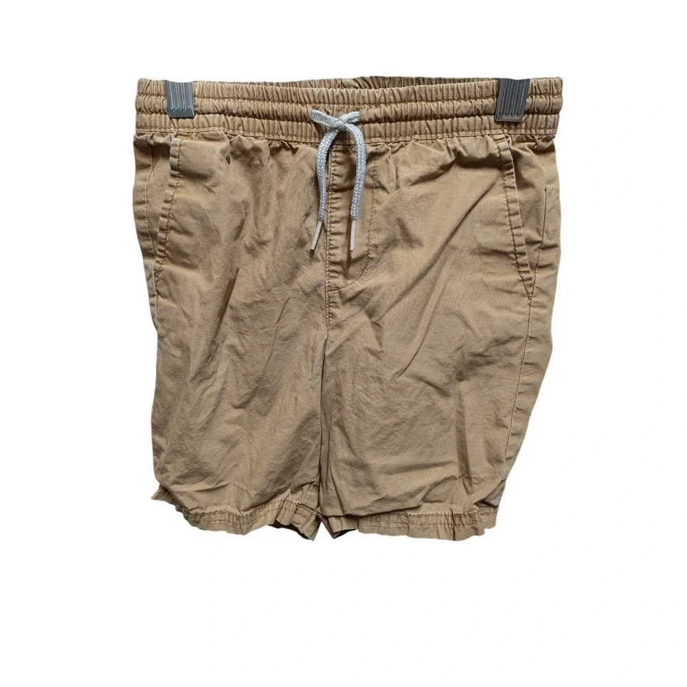Old Navy Boys Tan Khaki Twill Shorts Elastic Waist Functional Drawstring 5T